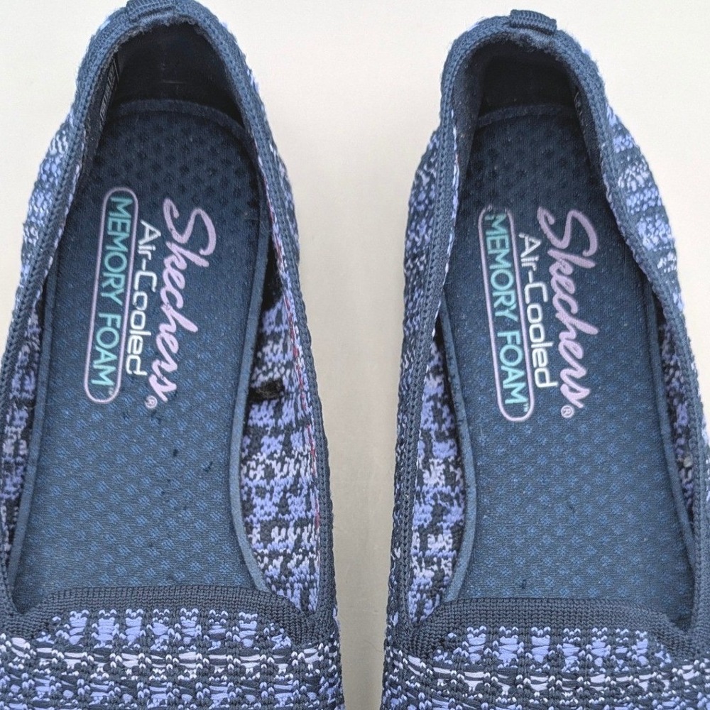 Skechers Slip-On Air Cooled Memory Foam Blue Fabric Sneakers Size 8 - Picture 5 of 8